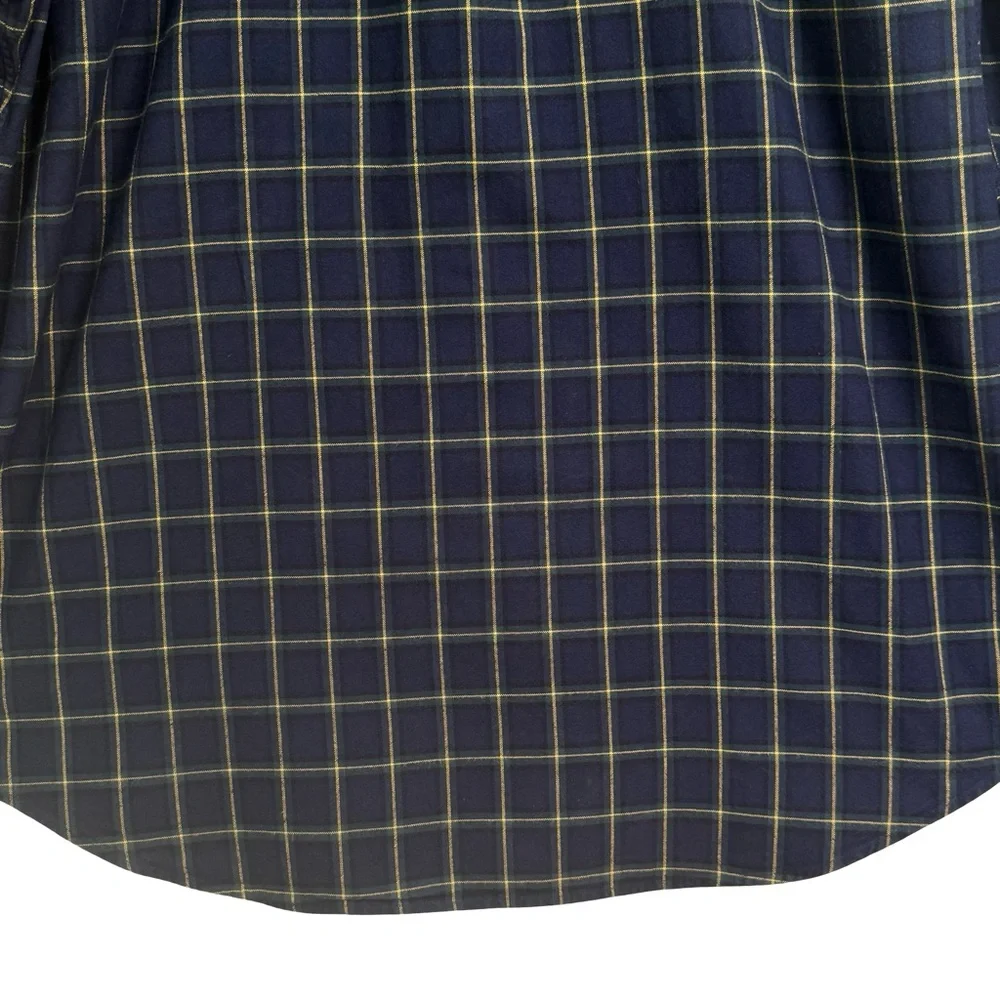 RALPH LAUREN Men’s Classic Fit Heavy Cotton Navy Plaid Button Down Shirt Size XL - Picture 7 of 16